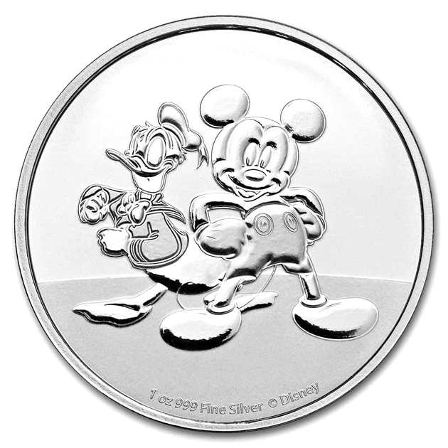 ディズニー ミッキー＆ドナルド銀貨 1オンス 2023年製 クリアケース入り 純銀 コイン ニュージーランド造幣局発行